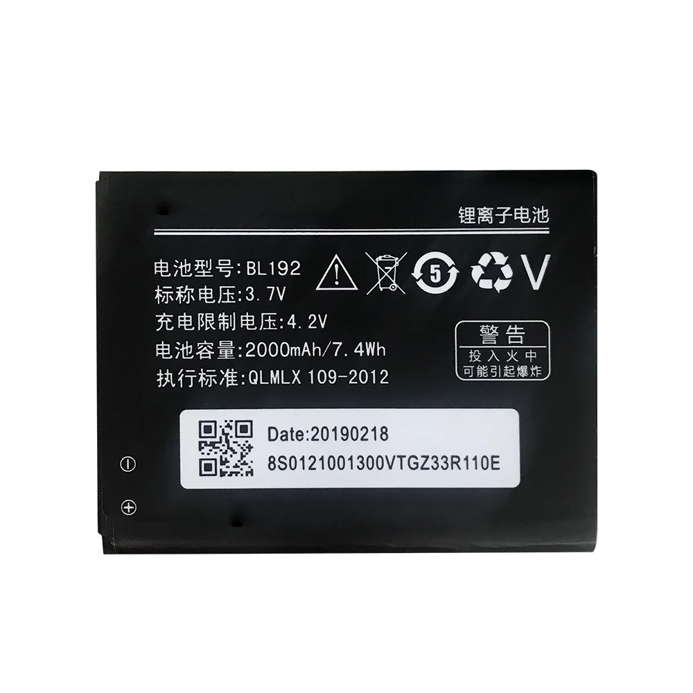 BL192 BL 192 Батарея 3,7 V 2000 мА/ч, BL-192 для lenovo A526 A560 A590 A750 A388T A505E Li-Ion Батарея