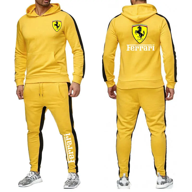 

2021spring and autumn men's oversized hoodie+pants high quality jogging sweater F1 car brand logo printing men's sets motorcycle