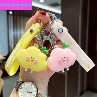cartoon pendant cute grass leather bag car plastic soft rubber doll key ring keychain accessories jewelry festivals gift