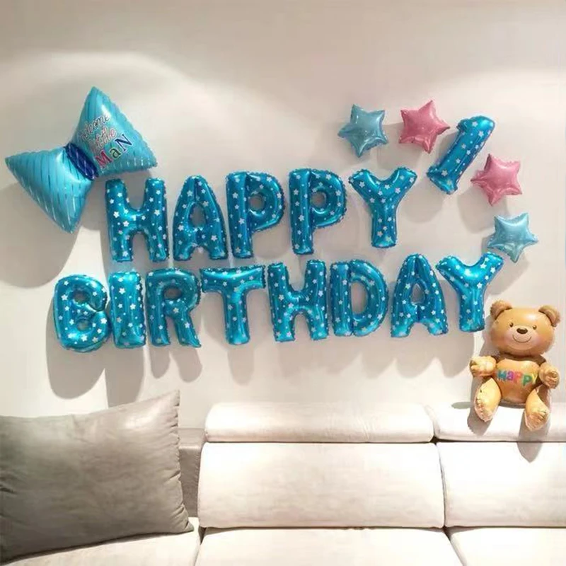 

HAPPY BIRTHDAY Balloons Sets Foil Balloons Birthday Party Decoration Kids Alphabet Air Balloons Baby Shower Girl Boy