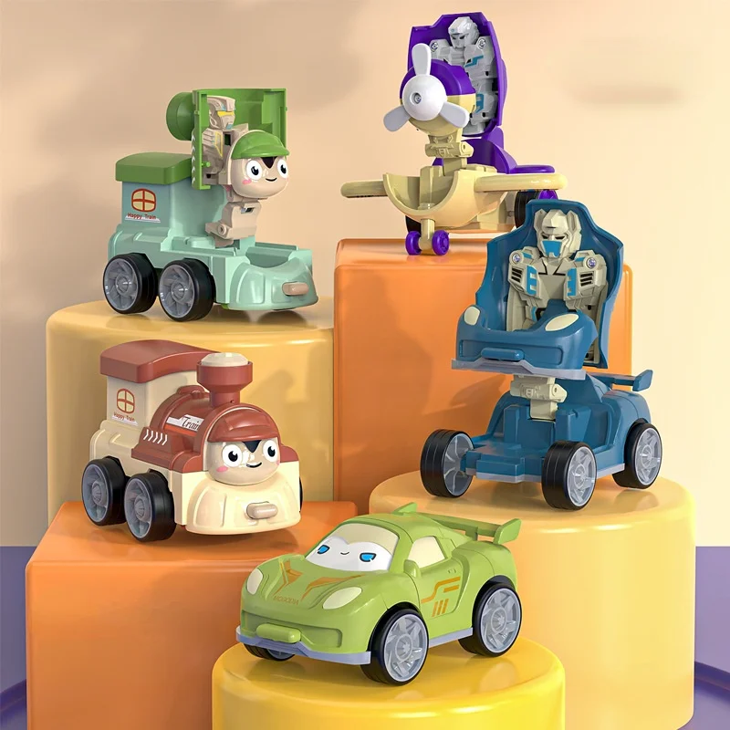 

Pull Back Car Toy Collision Deformation Car Robot Deformation Model Inertial Car Children's Toy Gift
