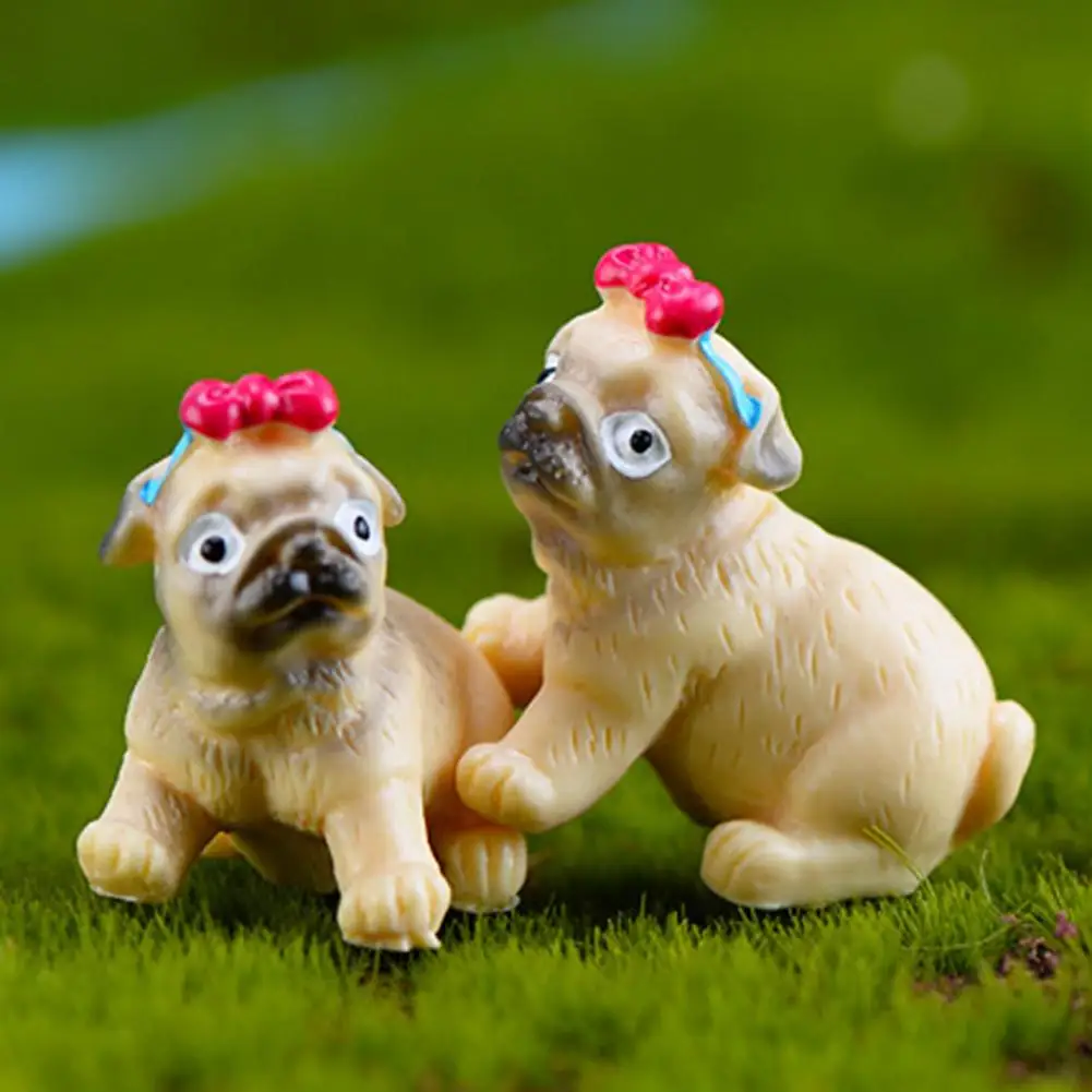 Полимерная Миниатюрная модель с милым животным Мопсом Садовый дом домашний