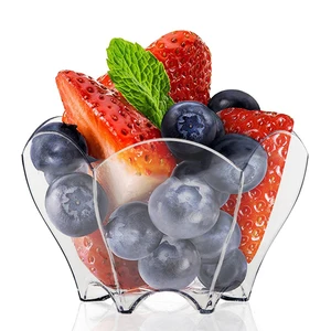 Акция-товары для вечерние, одноразовая пластиковая посуда, 70*44 мм60 мл, миска для десерта с черными лепестками, 20 шт.упаковка