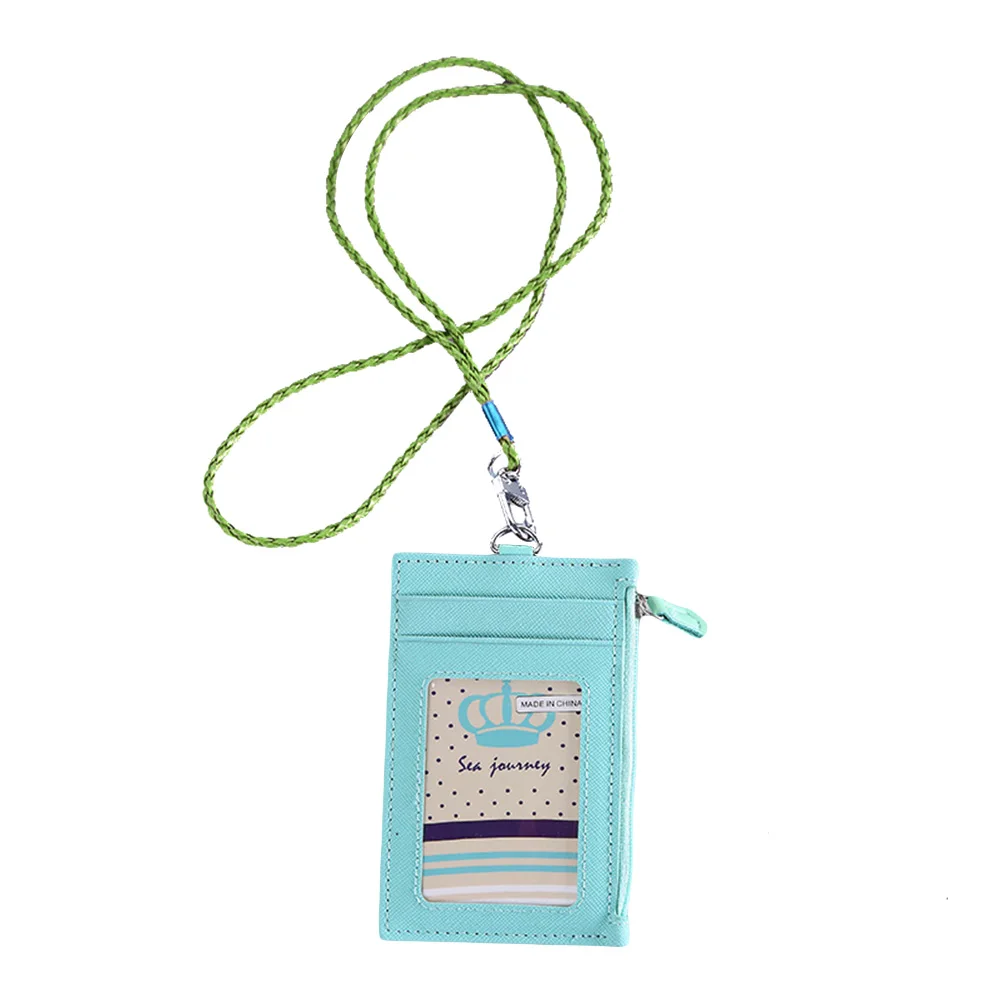 

PU Leather card sleeve ID Badge Bank Credit Card Badge Holder Accessories Reels Key Ring Chain Clips School student office