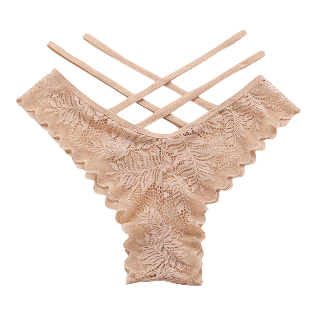 

Женские кружевные стринги, соблазнительные двойные перекрестные ажурные трусики-стринги, кружевные трусики, нижнее белье с Т-образной спин...
