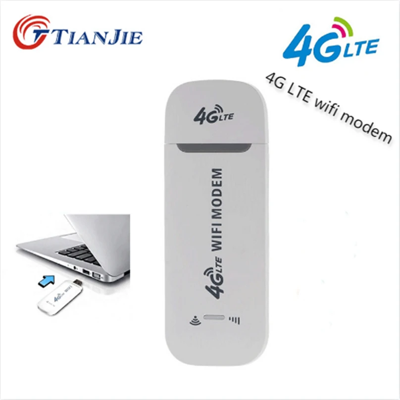 

TIANJIE 4G LTE USB Modem Wifi Router Unlock Wireless CAR Adapter Network Sticker 3G SIM Card Slot Mobile Wi-Fi Dongle Hotspot