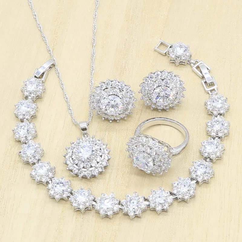 Комплект из колье серёг и кольца с фианитом|Ювелирные наборы для невесты| |