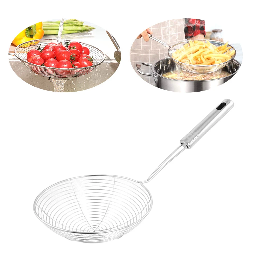 

Strainer Ladle Spider Skimmer Stainless Steel Kitchen for Noodles Cooking Frying Ladle With Handle Stainless Steel Kitchen Tool