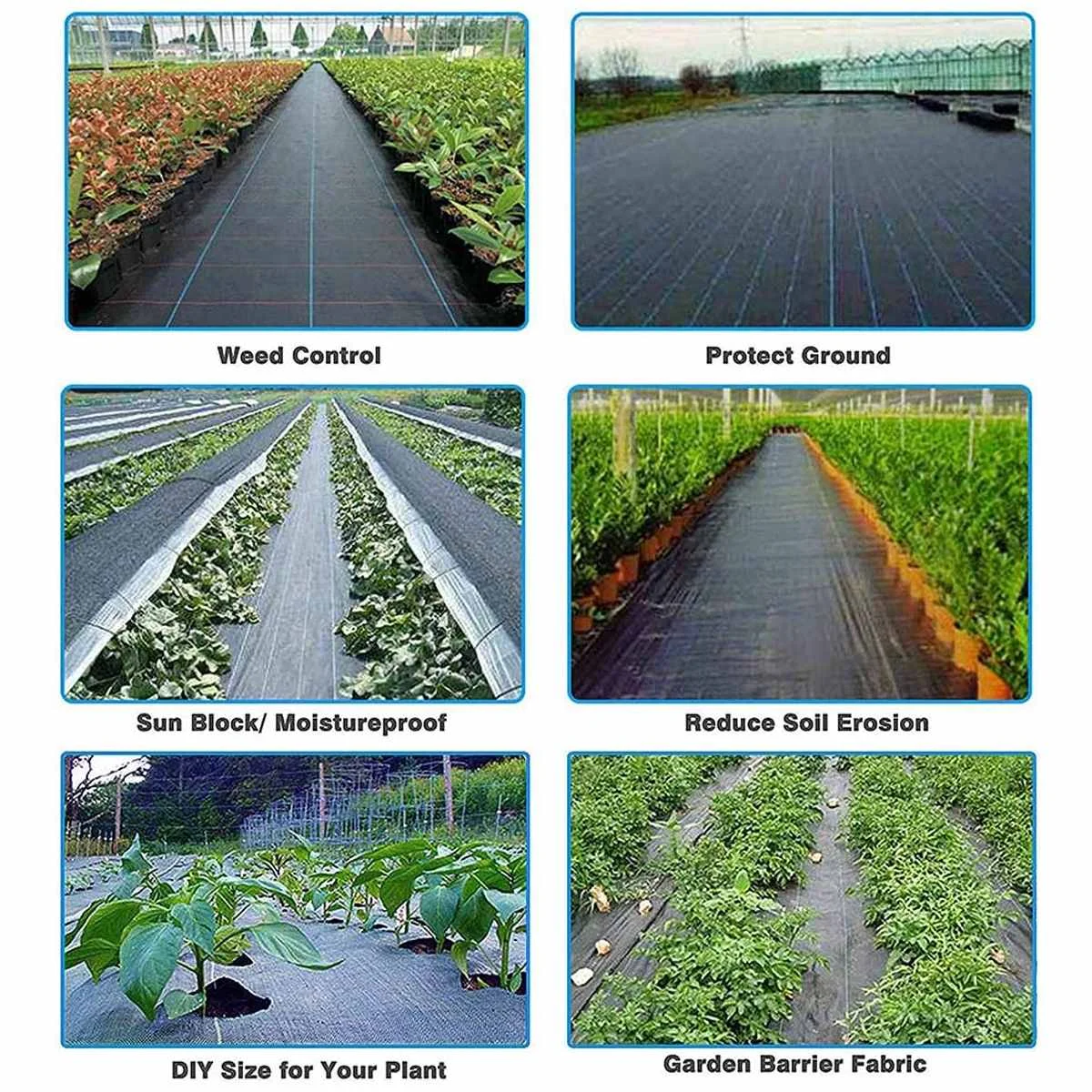 저렴한 100M 접지 천 커버 정원 잡초 장벽 풍경 패브릭, 내구성 튼튼한 잡초 블록 원예 매트 온실 식물 커버