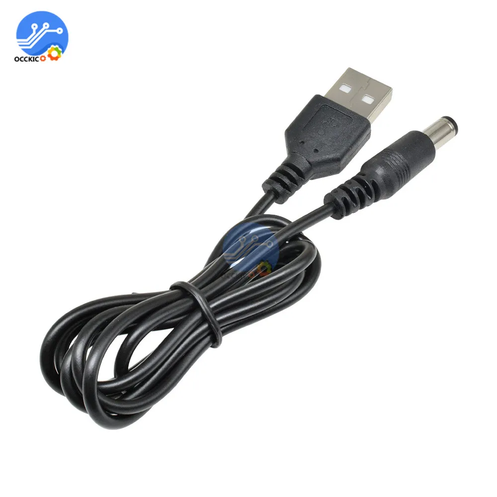 USB 2,0 к DC 5,5 мм X 2,1 мм 5,5X2,1 1,5 м USB к кабель линии электропередач MCU разъем питания