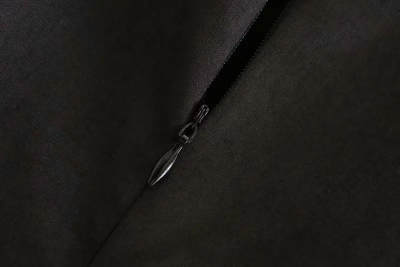 Осеннее женское модное мини платье с круглым воротником и рукавами фонариками