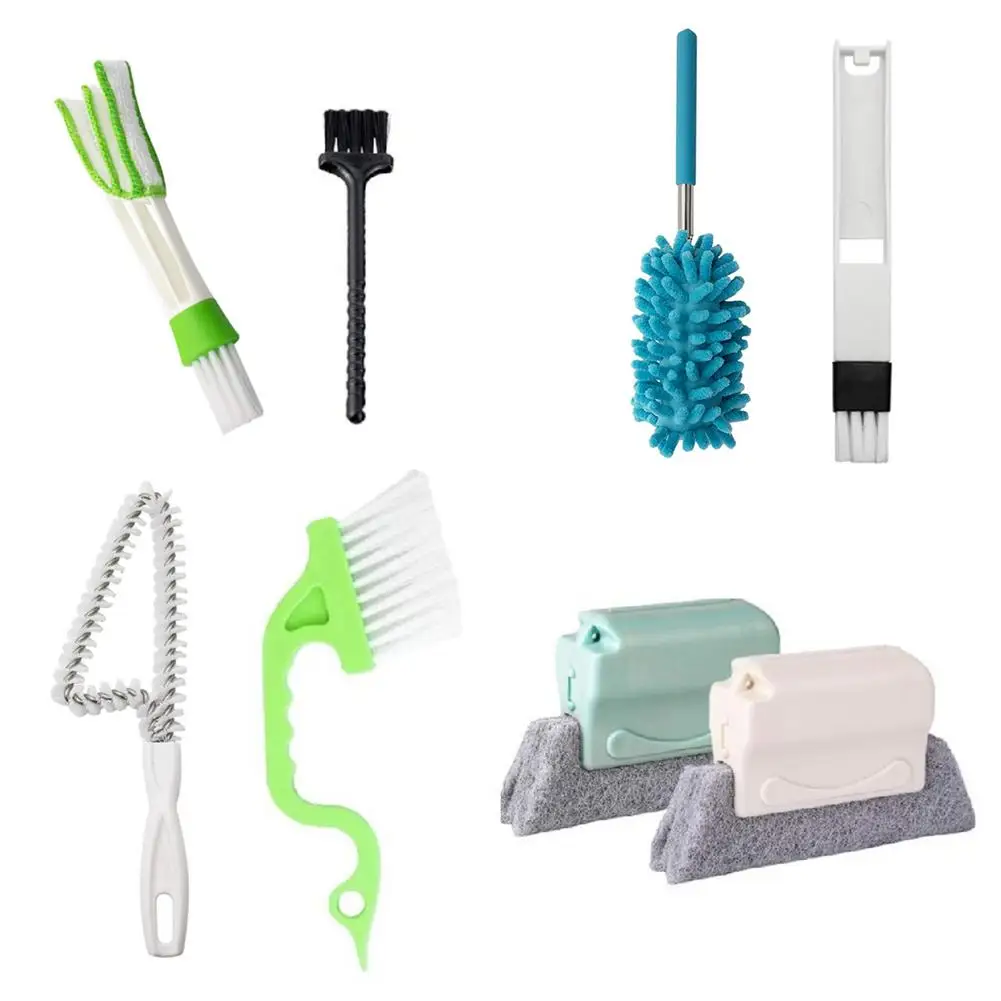 

Hand-held Groove Gap Cleaning Brush Tools Set Door Window Track Kitchen Cleaning Brushes House Cleaning Hand Tool Set