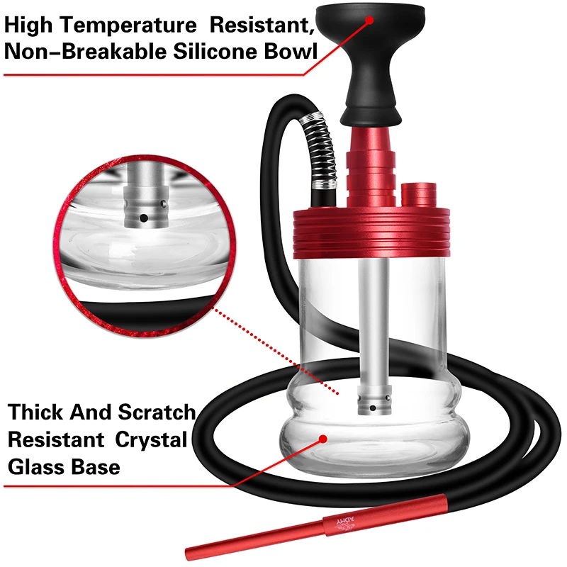 Новинка 2021 стильный портативный дорожный кальян с курительной трубкой из стекла