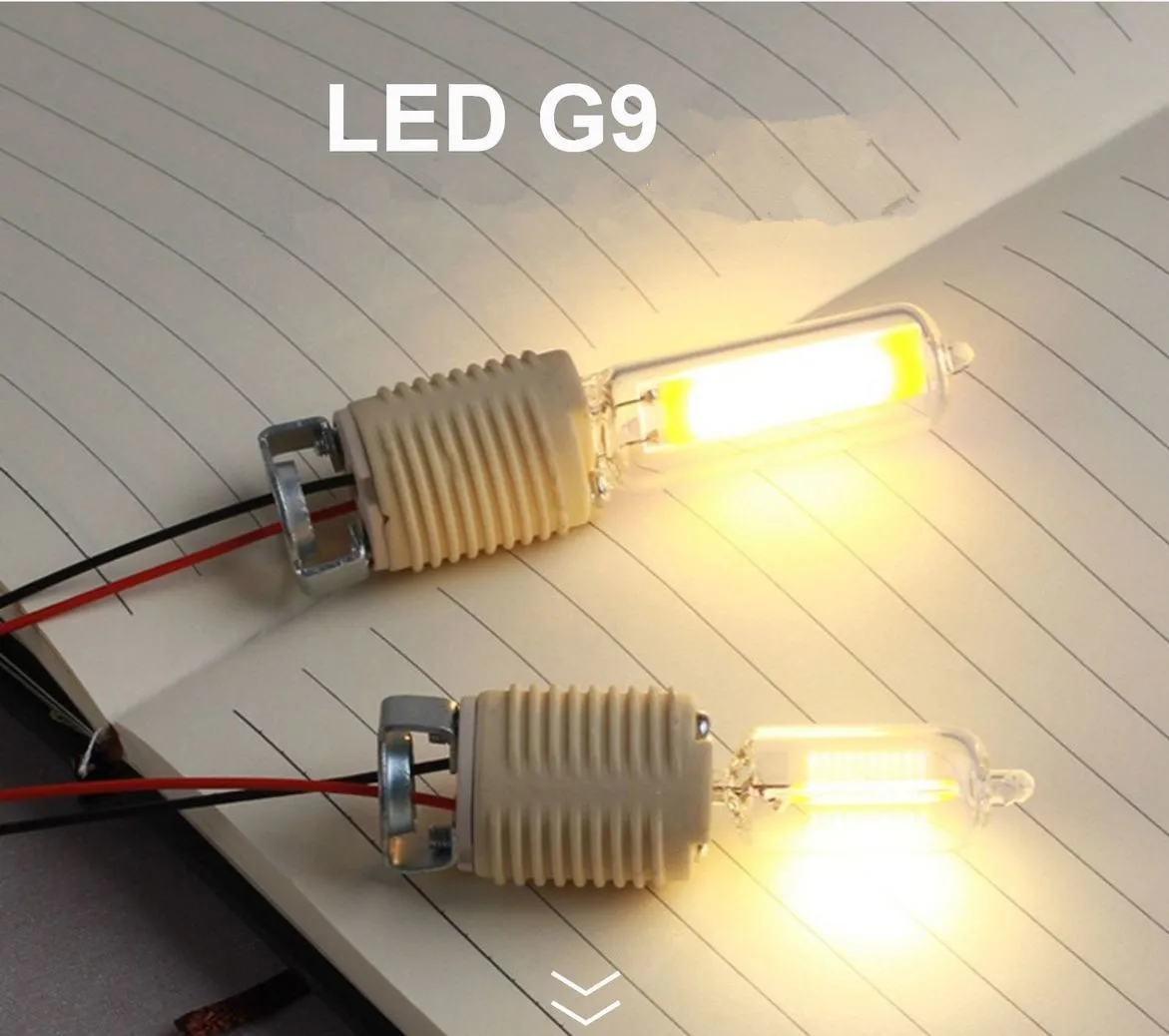 Супер яркий G9 светодиодный светильник шарик 7 ваттов 9 12 220V Стекло лампы холодный
