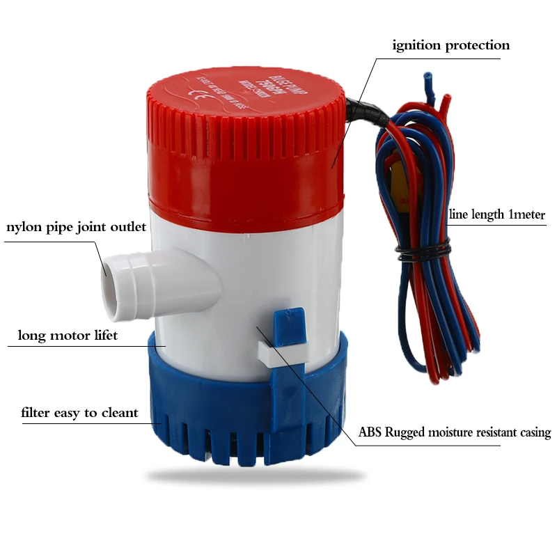 12V/24V автоматические Трюмные насосы водяной насос 750GPH/1100GPH для погружного Авто