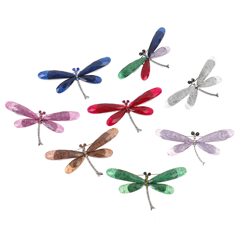 1 Pc Fashion Dragonfly Brooch Alloy Rhinestone Colour Preserving Plated Ornaments High Grade Pin Corsage Wedding Office Brooch