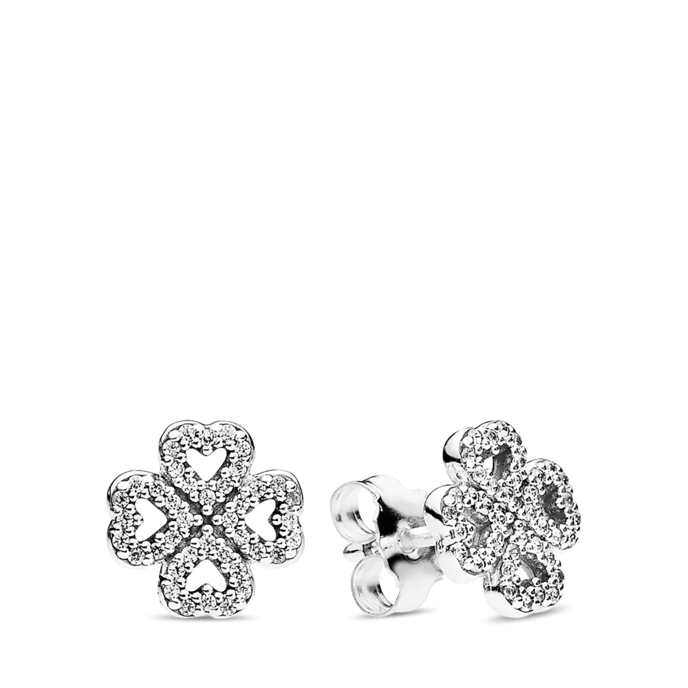 

FORVIONA New 2021 S925 Sterling Silver Goddess of Lucky Favors Clover Gift Set Necklace Ear Studs Rings Fit DIY Jewelry A Set