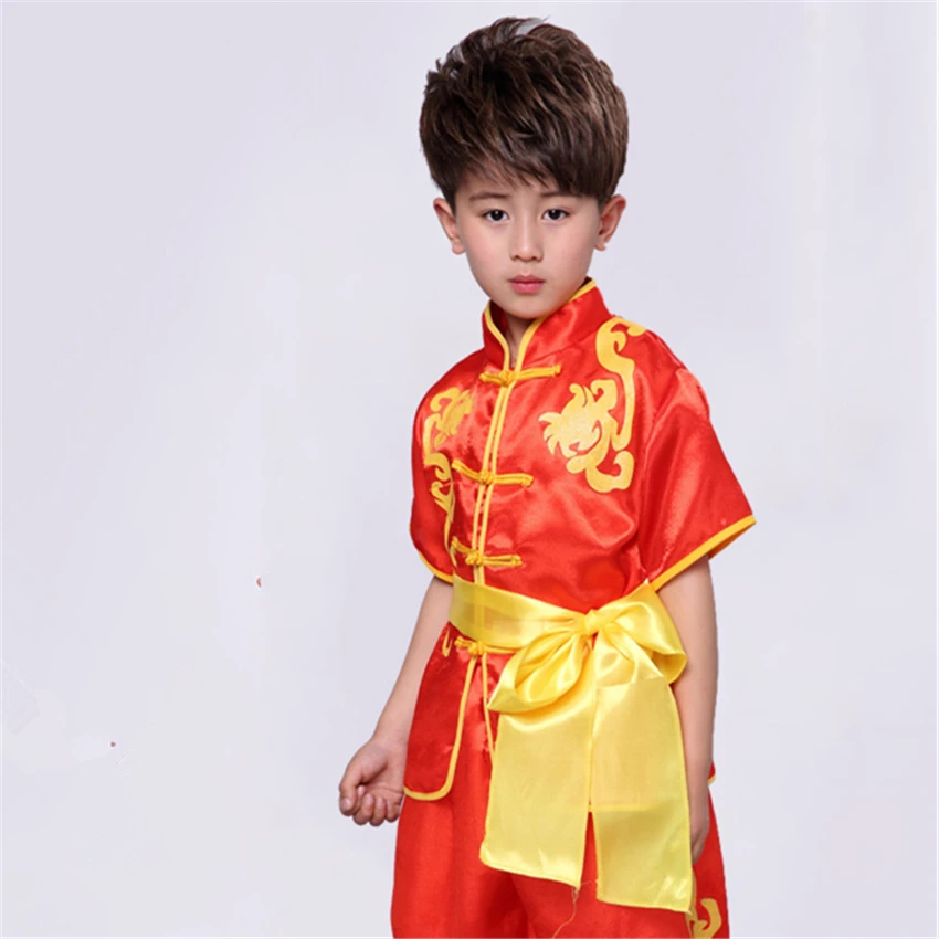 Традиционная китайская одежда в стиле кунг фу ушу детская для сценической