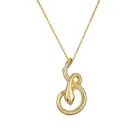 Ожерелье в виде змеи золотистого цвета с фианитами