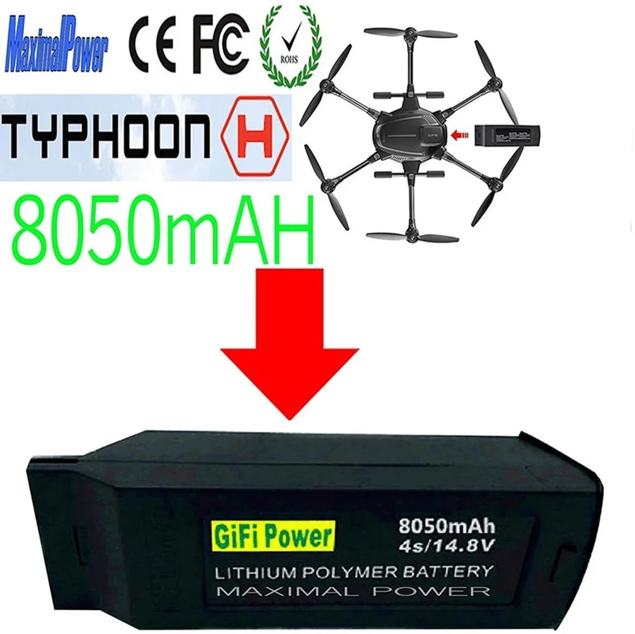 

Gifi Power 8050mAh Battery 14.8V 4S Upgraded Replacement Lipo Battery for Yuneec Typhoon H H480