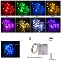 1m 10m led copper wire string lights led battery operated string lights christmas flowers gift box decoration 9 color to choose