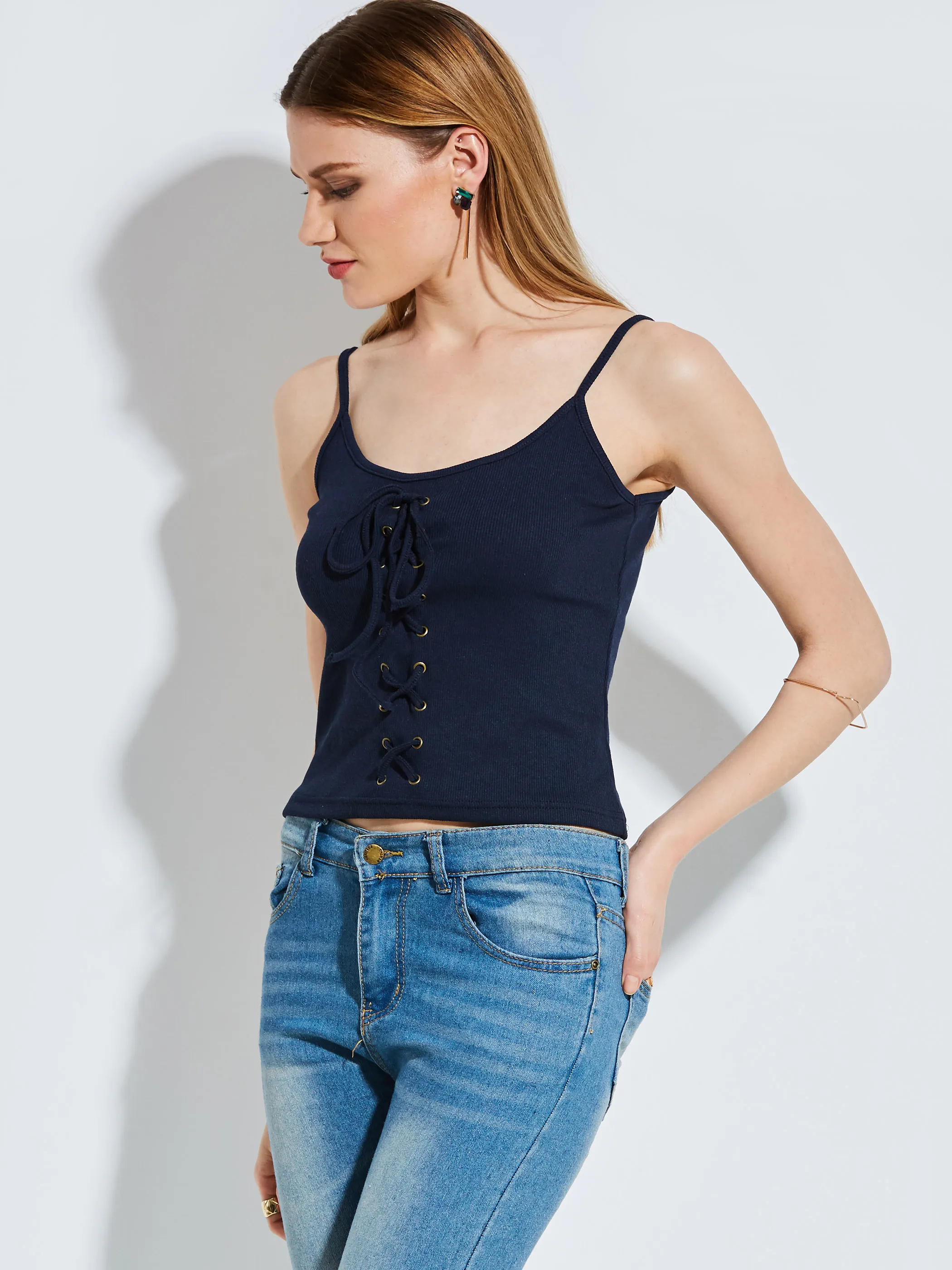 Women Summer Crop Tops Tanks Cross Criss Lace Up Slim Camis 2020 Ladies Spaghetti Strap Tees Basic Skinny Femme Camisole | Женская