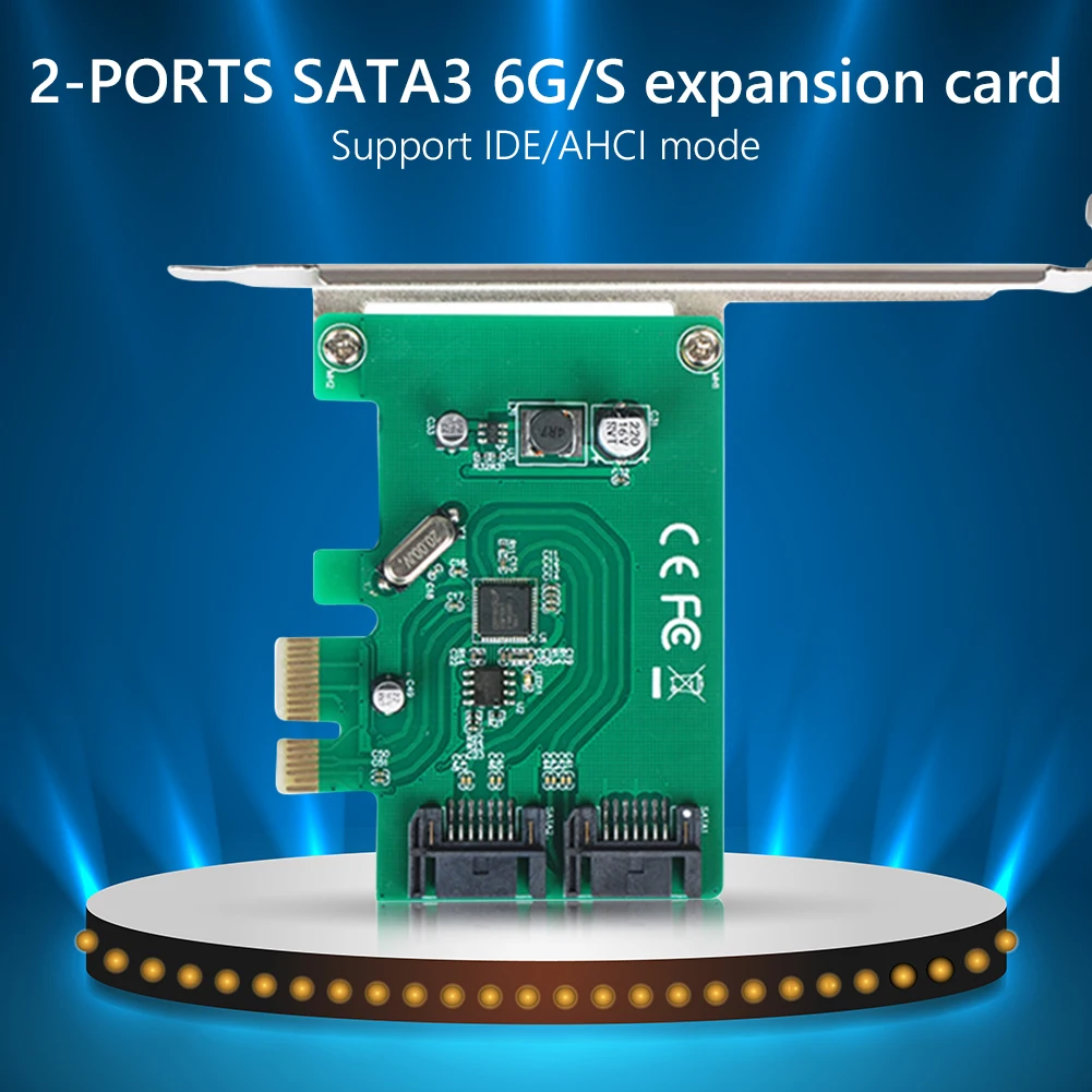 

PCIe PCI Express to SATA 3.0 Internal 6Gbps 2 Ports Expansion Controller Card for Windows 7 32/64-bit/XP/Vista