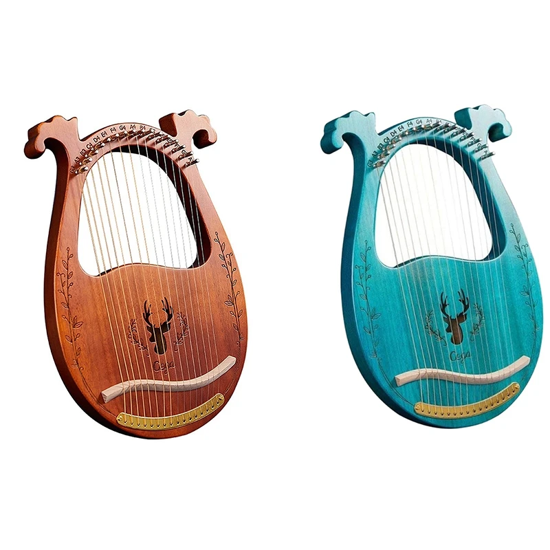 

Арфа Cega Lyre, 16 металлических струн, арфа из красного дерева, портативная стабильная арфа качества звука для любителей инструментов