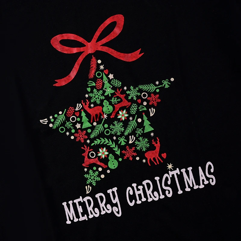 

2021 New Fashion Xmas Family Matching Outfits Pajamas Set Merry Christmas Short Sleeve Pjs Mother Daughter Sleepwear Family Look