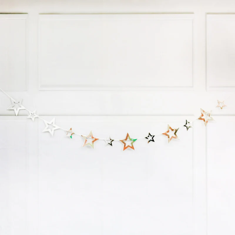 Бумажная гирлянда в форме звезды баннеры-ленты флажки для маленьких девочек