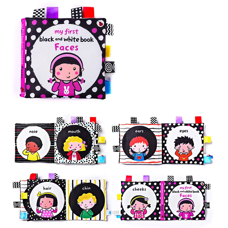 Montessori Детские визуальный первый мягкий активности рельефная ткань книга высокая