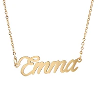 emma name necklace personalised stainless steel women choker 18k gold plated alphabet letter pendant jewelry friends gift