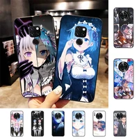 anime rezero ram rem phone case for huawei nova 3i 3e mate 20lite 20pro 10lite luxury funda case