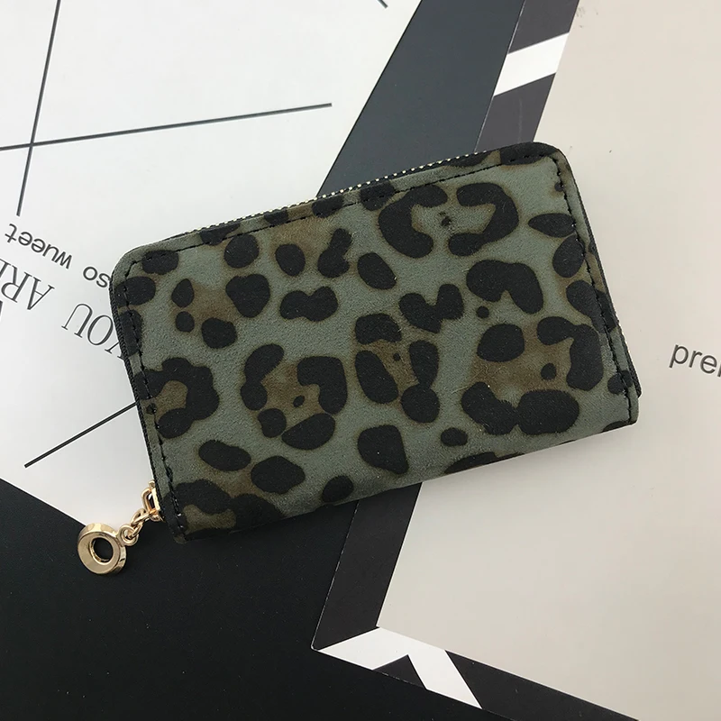 Leopard grain green BELLO TUTTI, дизайнерский кошелек из искусственной кожи, женские мини-кошельки, модные держатели для карт, тонкий кошелек с карманом для монет, маленькая сумочка для денег - Цвет: Leopard grain green
