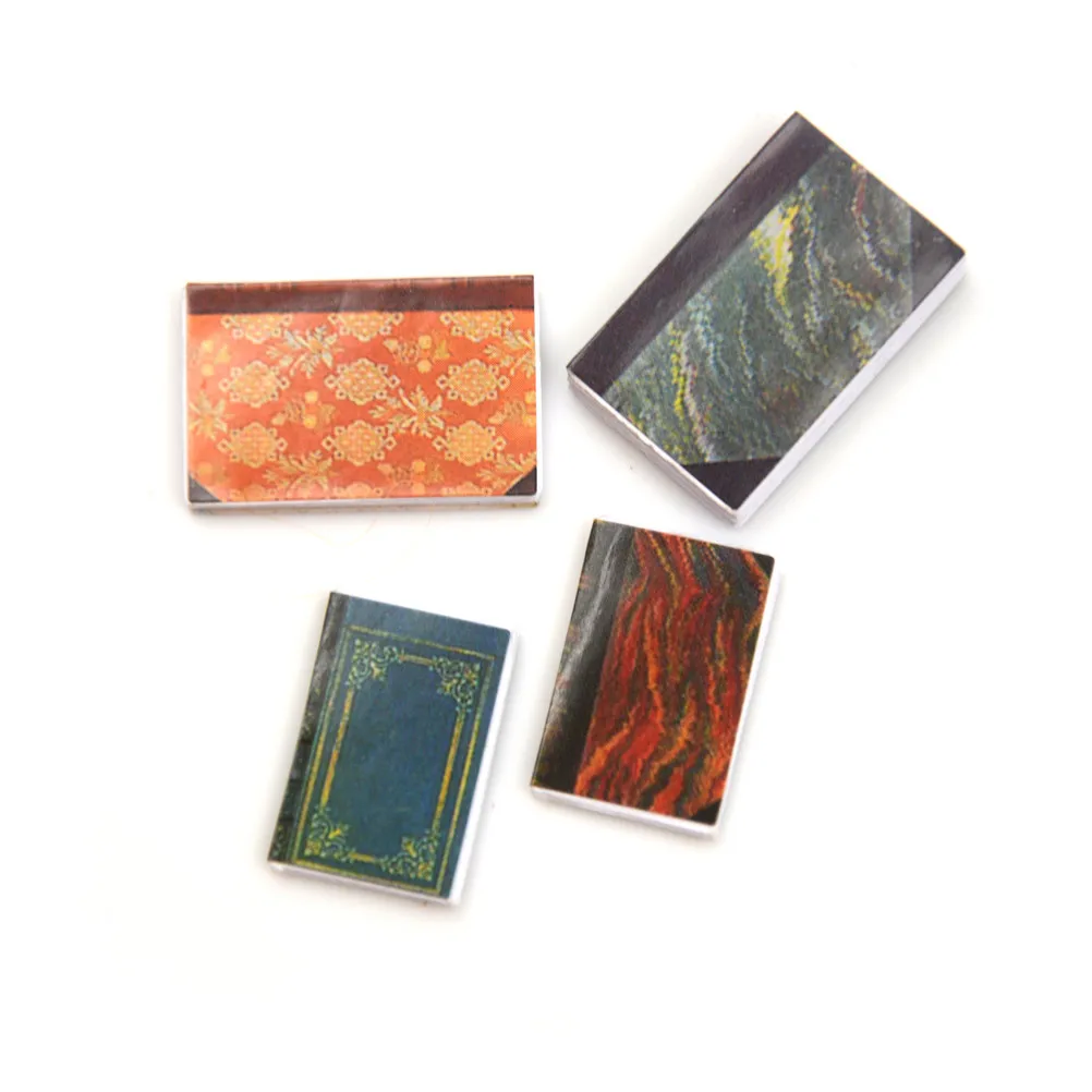 

4 Pieces Of Books 1:12 Toy Length 2.4cm Dollhouse Miniature Doll Accessories for Grils Best Gifts 2020 Newest