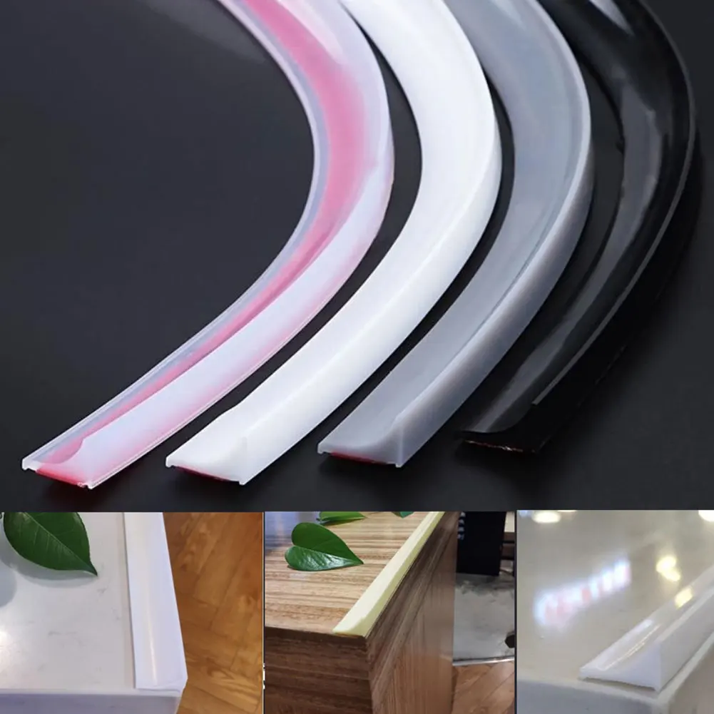 

1m Silicone Bathroom Water Stopper Blocker Shower Dam Non-slip Dry And Wet Separation Flood Barrier Door Bottom Sealing Strip