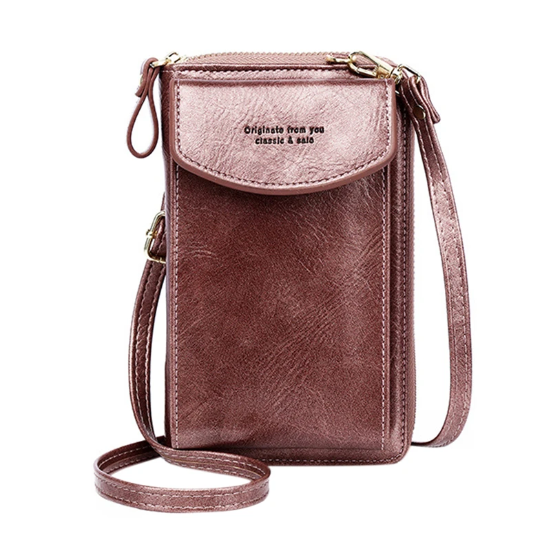 

Crossbody Cell Phone Shoulder Bag Solid Zipper Cellphone Bag Daily Use Card Holder Mini Summer Shoulder Bag For Women Wallet