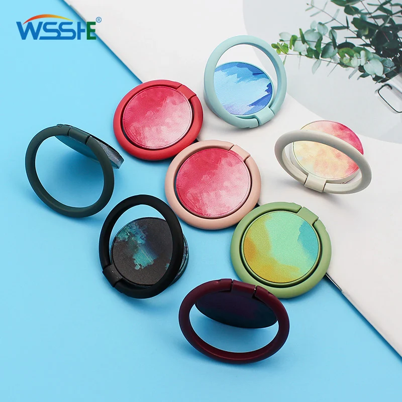 

Finger Ring Mobile Phone Smartphone Stand Holder cell Smart Round Phone Ring Transparent holder color Socket Car Mount Stand