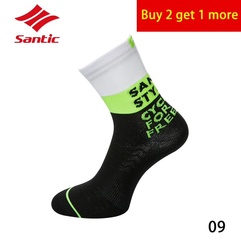 09-1 pair Santic профессиональные велосипедные носки износостойкий Высокое качество MTB горный велосипед носки нескользящие дышащие уличные спортивные носки - Цвет: 09-1 pair