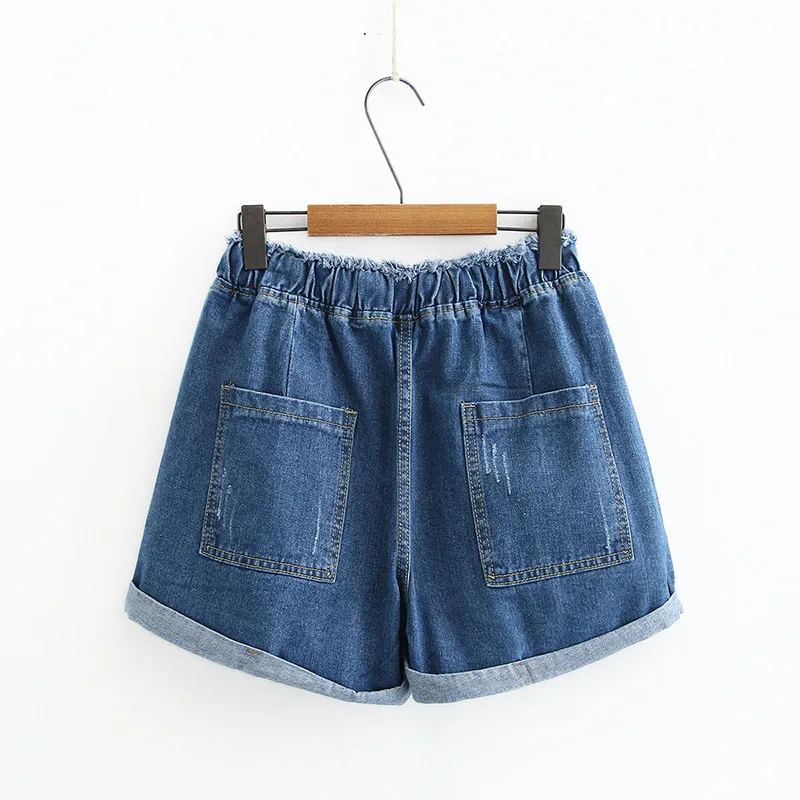

New 2021 Ladies Summer Plus Size Jeans Shorts For Women Large Slim Casual Cotton Blue Belt Pocket Denim Shorts 2XL 3XL 4XL 5XL