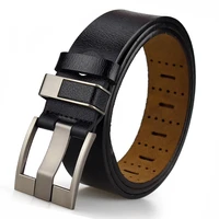 men suede leather belt with oxford fabric strap genuine leather luxury pin buckle blue belts for men 3 5 cm width