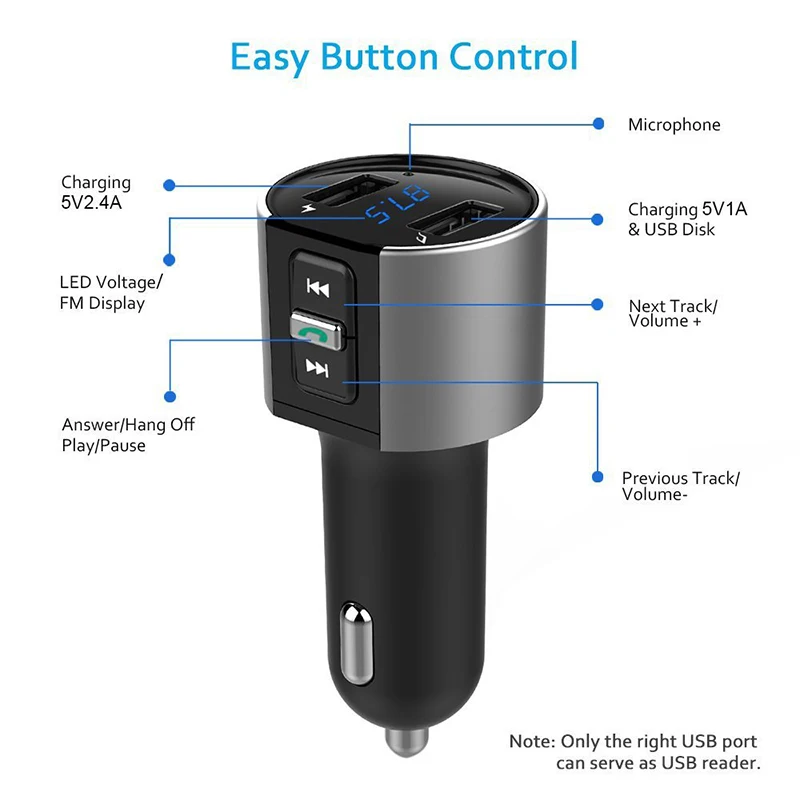 Автомобильный комплект громкой связи Bluetooth FM-трансмиттер bluetooth адаптер для
