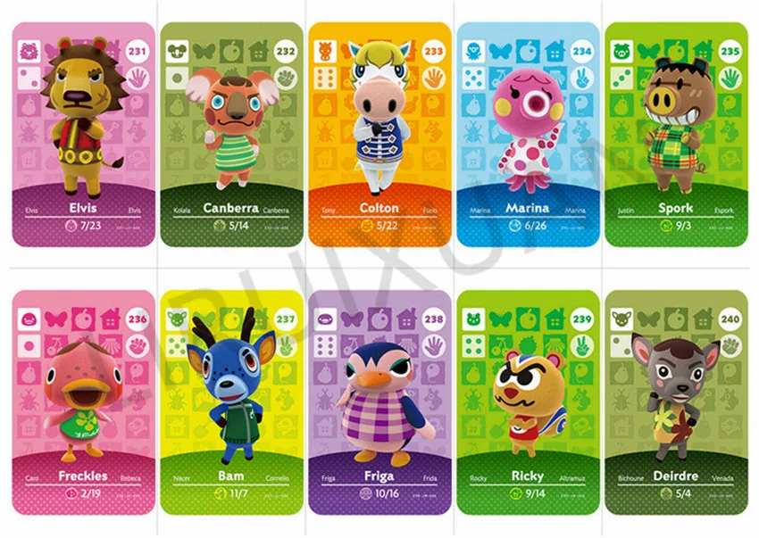

Series 3 (211-240) Animal Croxxing ACNH NFC Villager Game Card Tag Lily Elvis Colton Marina Bam NS Switch WiiU Free Shipping