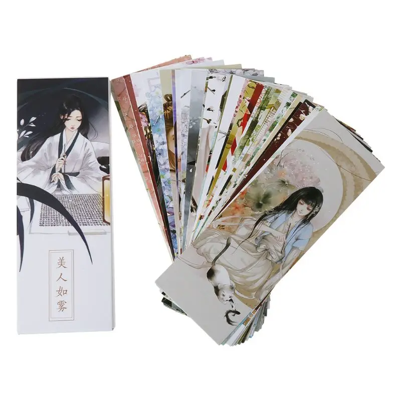 

30pcs Beautiful Girl Bookmarks Paper Page Notes Label Message Card Book Marker School Supplies Stationery