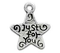 doreen box lovely 100pcs silver color just for you star charm pendants for anniversary handmade jewelry accessories gifts