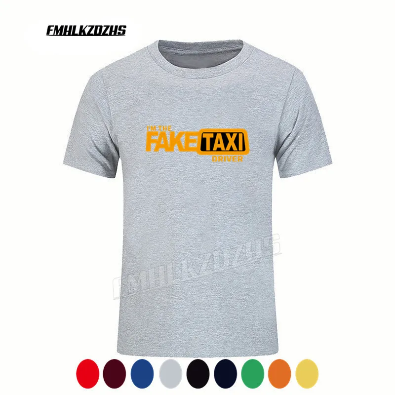 2021 брендовая крутая Мужская футболка поддельная такси обычная солнечный свет 100%