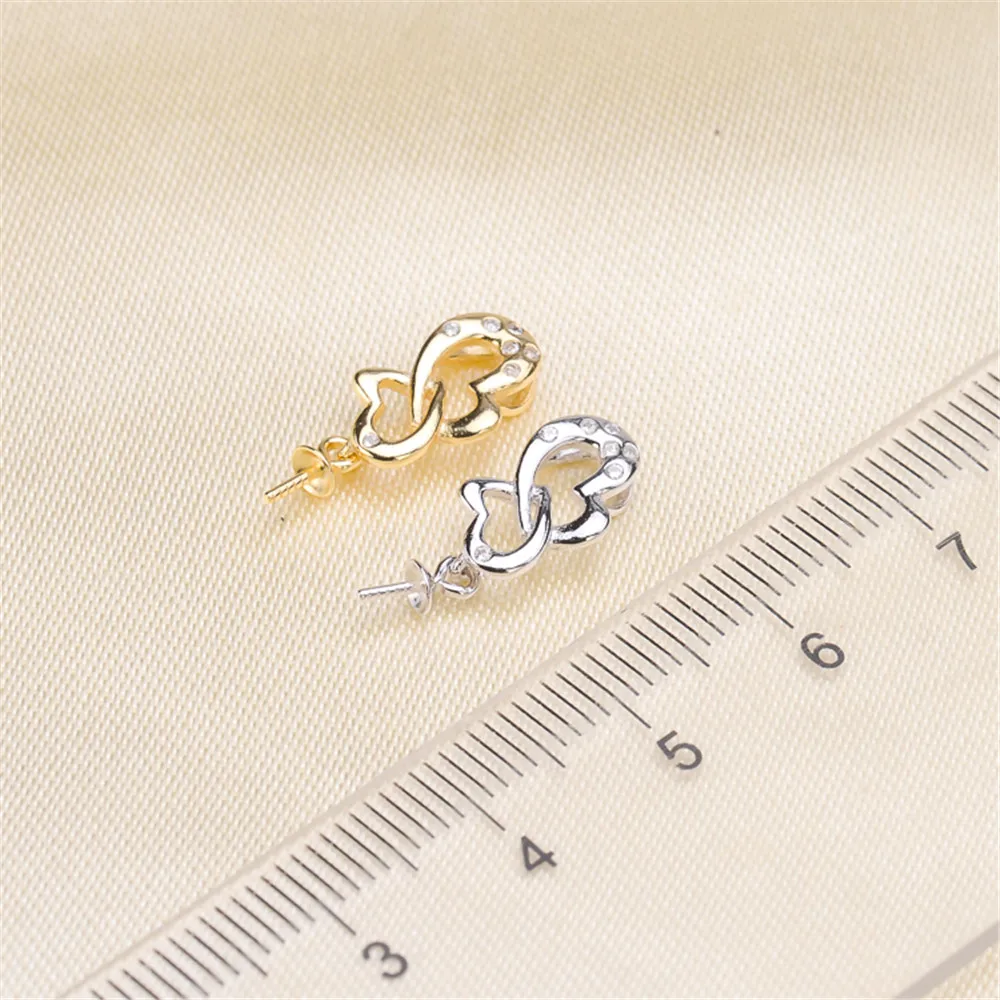 

Golden/Silvery Pearl Pendant Accessories DIY Jewelry S925 Sterling Silver Pendant Jewelry Making For Women Vintage Fashion