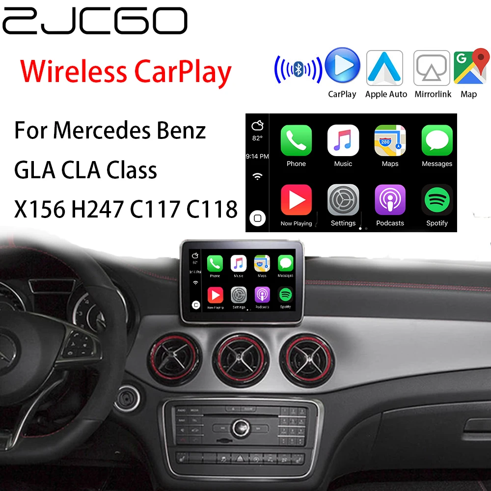 

ZJCGO Wireless Apple CarPlay Android Auto interface adapter BOX For Mercedes Benz GLA CLA Class X156 H247 C117 C118 NTG System