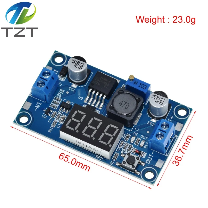 Модуль питания LM2596 LM2596S + вольтметр LED DC-DC регулируемый с шагом вниз с цифровым дисплеем.