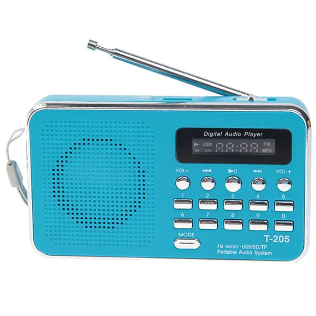 

T-205 FM Radio Receiver Portable HiFi Card Speaker Digital MP3 Music Loudspeaker for Camping Hiking Outdoor Sports